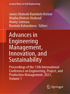 cover image of Advances in Engineering Management, Innovation, and Sustainability